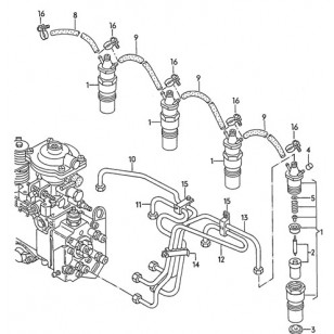 Форсунка в сборе 1,9 TD VW T4