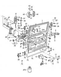 Центральный замок для сдвижной двери правый VW T4