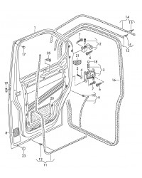 Петля нижняя передней правой двери VW Transporter T5