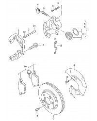 Суппорт левый передний VW T5