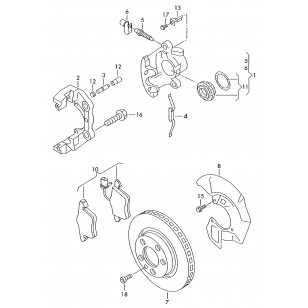 Суппорт левый передний VW T5